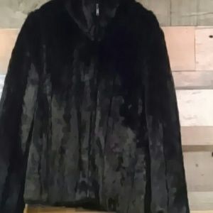 Faux fur black coat